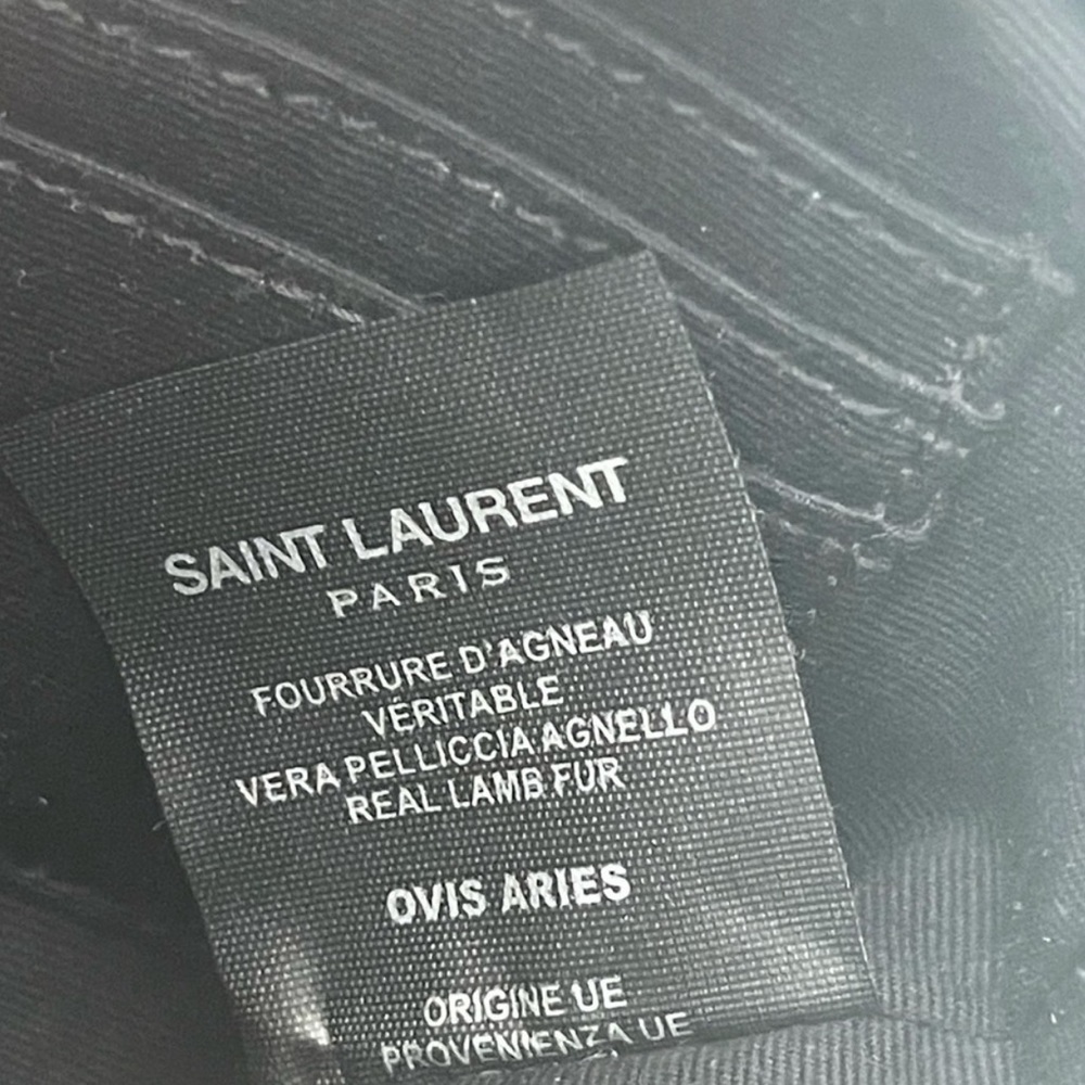 YSL Lou TEDDY LOGO Belt Bag Shearling & Nubuck Bumbag Sherpa SAINT LAURENT - Picture 10 of 15